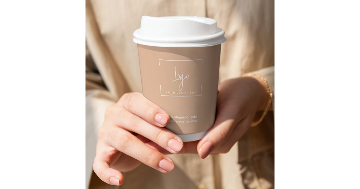 Simple Minimal Business Company Logo | Corporate Paper Cups | Zazzle