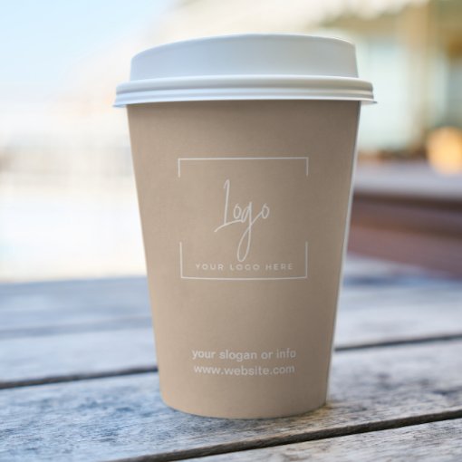 Simple Minimal Business Company Logo | Corporate Paper Cups | Zazzle