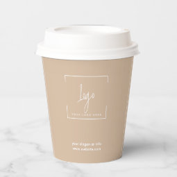 Simple Minimal Business Company Logo | Corporate Paper Cups | Zazzle