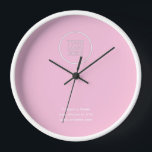 Simple Minimal Business Company Logo Pink  Clock<br><div class="desc">An elegant custom business  template in a modern minimalist style which can be easily updated with your company logo and company slogan or info. If you need any help personalizing this product,  please contact me using the message button and I'll be happy to help.</div>