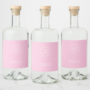 Simple Minimal Business Company Logo Pink Liquor Bottle Label