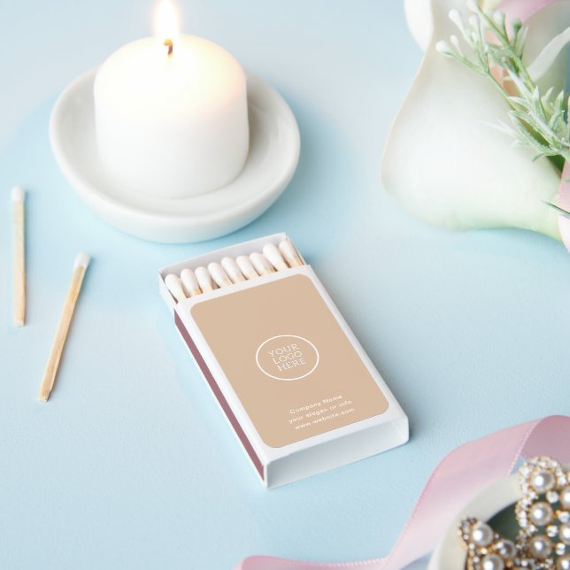 Simple Minimal Business Company Logo Pink  Matchboxes (Insitu)