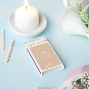Simple Minimal Business Company Logo Tan  Matchboxes