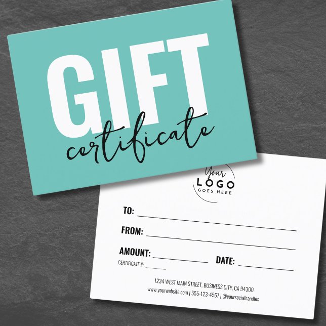 Simple Minimal Business Gift Certificate (Your Logo Chic Minimal Business Gift Certificate)