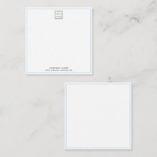 Simple Minimal Business Logo Branded Blue Border Note Card