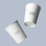 Simple Minimal Business Logo Custom Paper Cup at Zazzle