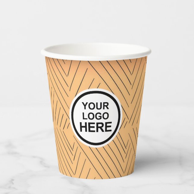 Simple Minimal Business Logo Custom Paper Cup (Front)