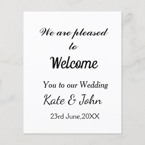 Simple minimal calligraphy add your name wedding w flyer