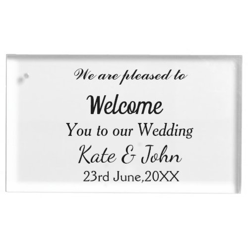 Simple minimal calligraphy add your name wedding w place card holder