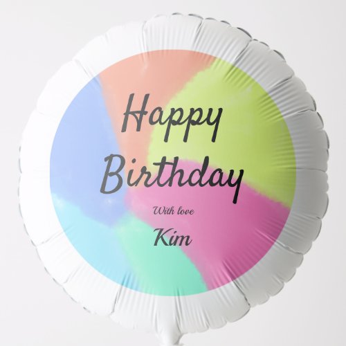 simple minimal calligraphy happy birthday custom a balloon