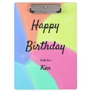 simple minimal calligraphy happy birthday custom a clipboard