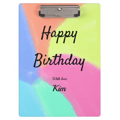 simple minimal calligraphy happy birthday custom a clipboard