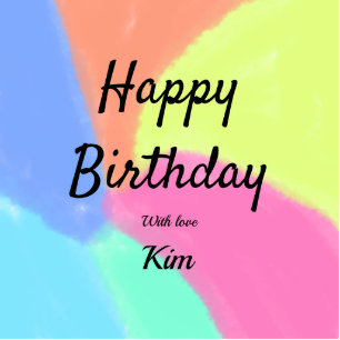 simple minimal calligraphy happy birthday custom a cutout