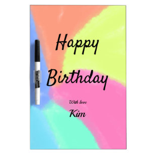 simple minimal calligraphy happy birthday custom a dry erase board