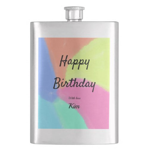 simple minimal calligraphy happy birthday custom a flask