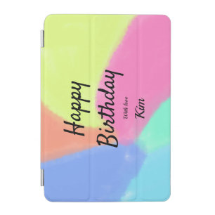 simple minimal calligraphy happy birthday custom a iPad mini cover