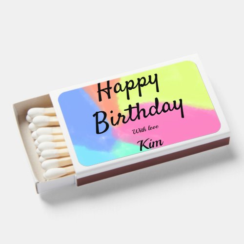 simple minimal calligraphy happy birthday custom a matchboxes