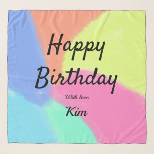 simple minimal calligraphy happy birthday custom a scarf