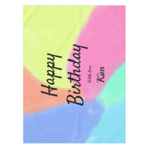 simple minimal calligraphy happy birthday custom a tablecloth