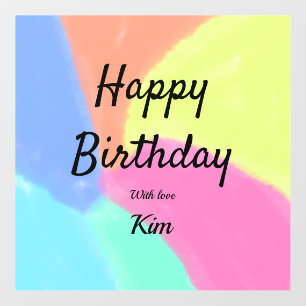 simple minimal calligraphy happy birthday custom a wall decal