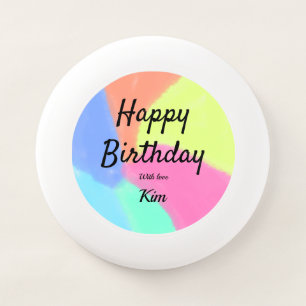 simple minimal calligraphy happy birthday custom a Wham-O frisbee