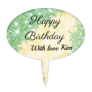 simple minimal calligraphy happy birthday custom cake topper