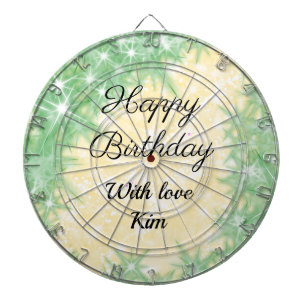 simple minimal calligraphy happy birthday custom   dart board