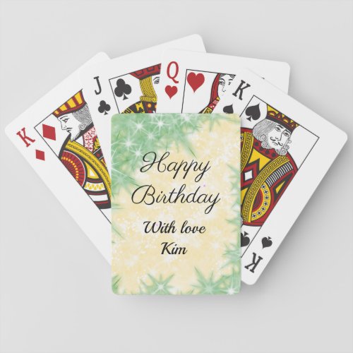 simple minimal calligraphy happy birthday custom   playing cards