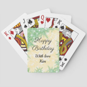 simple minimal calligraphy happy birthday custom poker cards