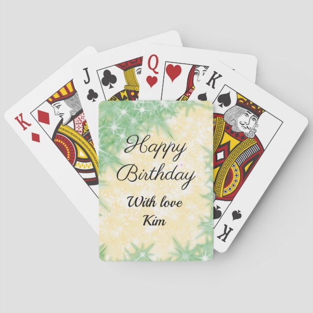 simple minimal calligraphy happy birthday custom   poker cards (Back)