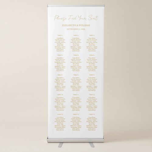 Simple  Minimal Calligraphy Script Seating Chart  Retractable Banner