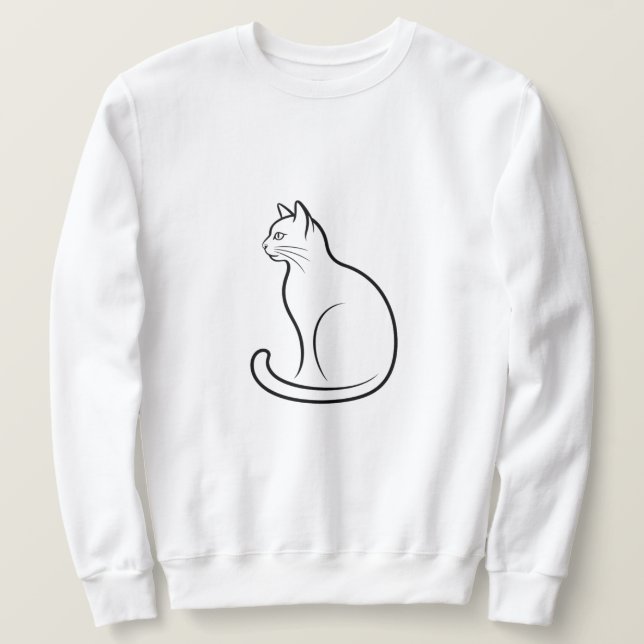Simple Minimal Cat sweatshirt  (Design Front)