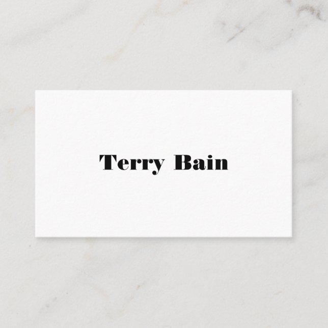 Simple Minimal Center Front and Back Business Card (Front)