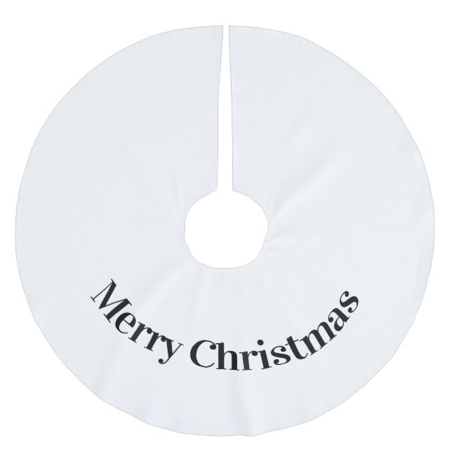 simple minimal christmas add your photo text  brushed polyester tree skirt (Front)