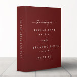 Simple Minimal Cinnamon Red Wedding Photo Album 3 Ring Binder<br><div class="desc">Simple Minimal Cinnamon Red Wedding Photo Album Binder. This modern minimal Album option is simple classic and elegant with a plain solid background color and a pretty signature script calligraphy font with tails. Shown in the new Colorway. Available in several color options, or feel free to edit the colors from...</div>