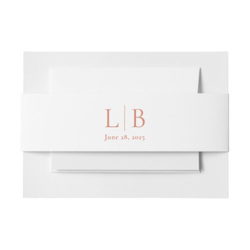 Simple Minimal Citrus Grove Monogram Wedding Invitation Belly Band