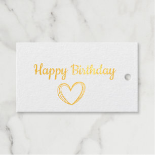 simple minimal classic happy birthday gift tags