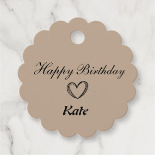 simple minimal classic happy birthday gift tags