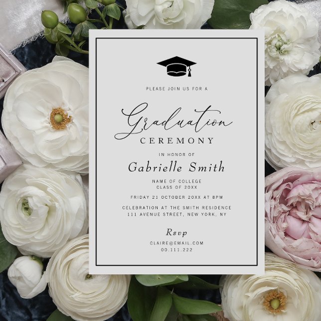 simple minimal college graduation ceremony invitation (Creator Uploaded)