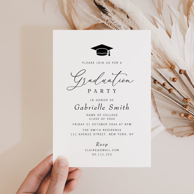 simple minimal college graduation party invitation (Creator Uploaded)