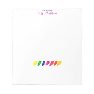Simple Minimal Colored Kindergarten Teacher Notepad