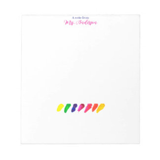 Simple Minimal Colored Kindergarten Teacher Notepad
