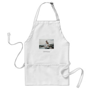 Simple minimal colorful add name photo text cust adult apron