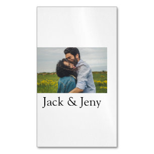 Simple minimal colorful add  name photo text cust  business card magnet