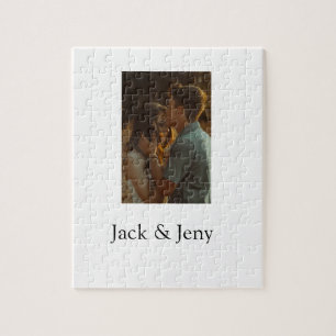 Simple minimal colorful add name photo text cust jigsaw puzzle