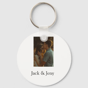 Simple minimal colorful add name photo text cust keychain