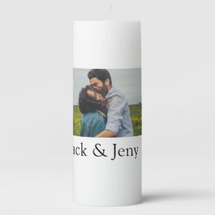 Simple minimal colorful add name photo text cust pillar candle