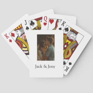 Simple minimal colorful add  name photo text cust  poker cards