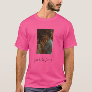 Simple minimal colorful add name photo text cust T-Shirt