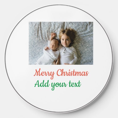 Simple minimal colorful add your name text image wireless charger 